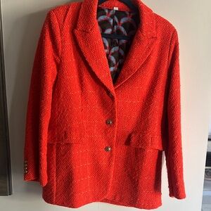 Chic Scarlet Bouclé Blazer